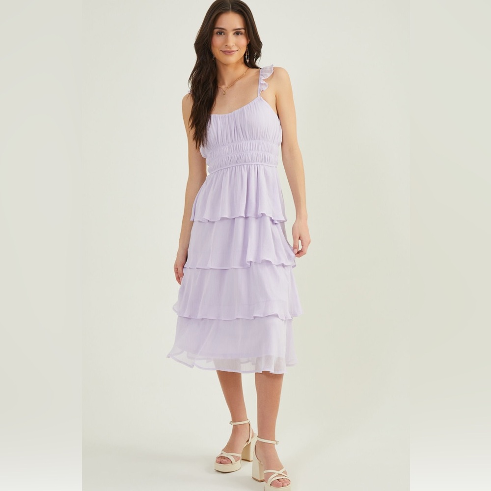 Altar'd State Light Purple Tiered Dress Size Medium